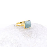 Beautiful Ring - Aquamarine Handmade Ring - 925 Sterling Silver Gemstone Ring - Gift for Mom - Ethnic Ring - Bridesmaid Ring - Gift for Her